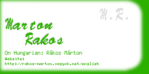 marton rakos business card