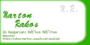 marton rakos business card